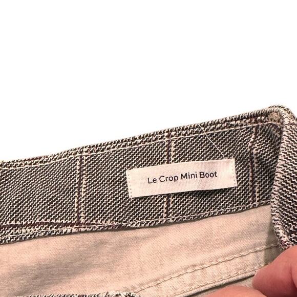 Frame Denim Le Crop Mini Boot Cut Pants Window Pane Plaid, size 27 - Picture 4 of 11